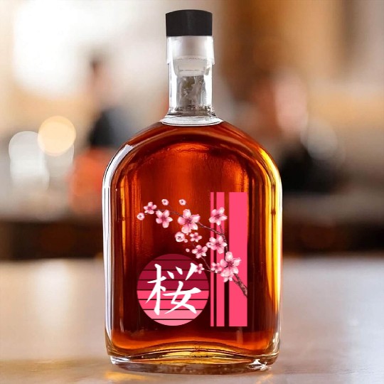 Sakura Flowers Spring Cherry Blossoms Japanese Kan Whiskey Bottles