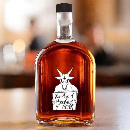 You'Re A Product Of Fear Baphomet Goat Satanic Luc Whiskey Bottles