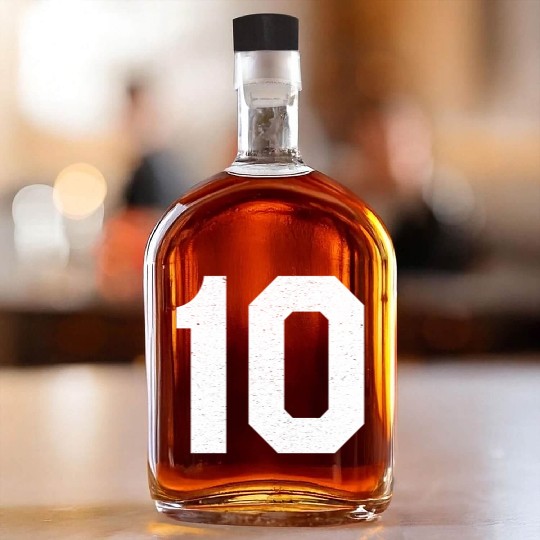 Jersey Number 10 Ten Athletic Sports Whiskey Bottles