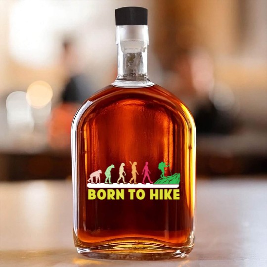 Born to Hike Mountain fan Wanderlust Hikers Whiskey Bottles