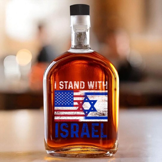 Us Flag I Stand With Israel Whiskey Bottles