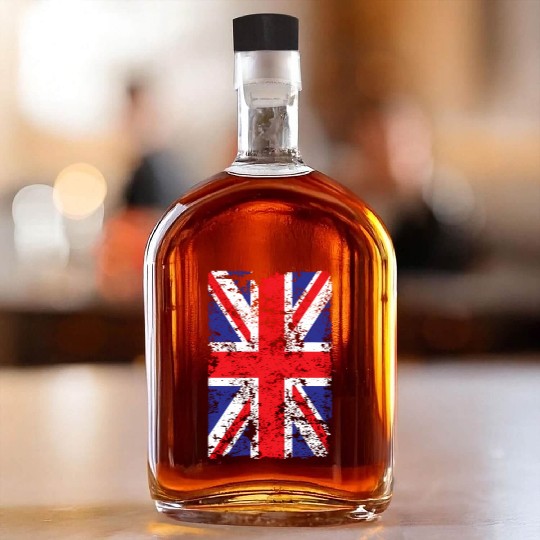 Union Jack British Flag Great Britain Novelty Whiskey Bottles
