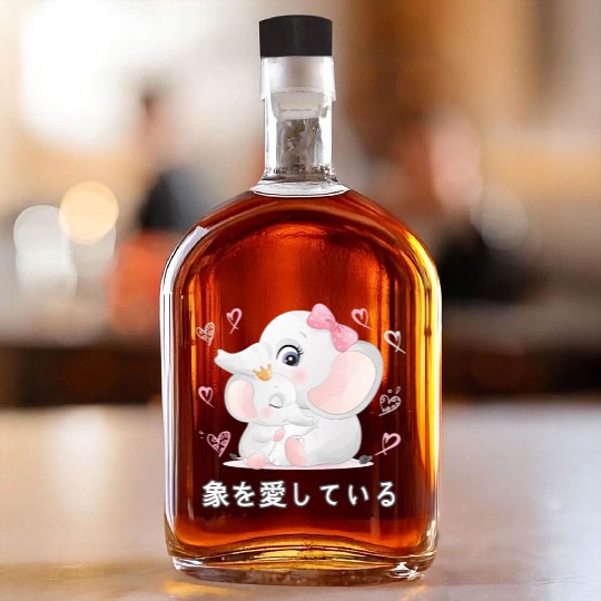 I Love Elephants Love Mom Elephant Whiskey Bottles