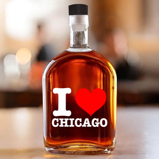 Chicago - I Heart Chicago - I Love Chicago Whiskey Bottles