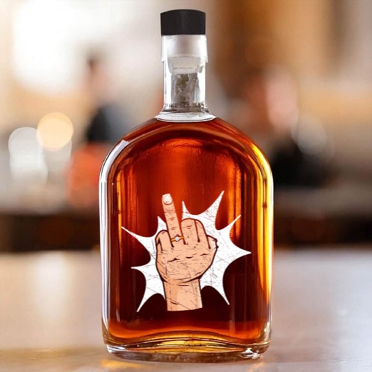 Bride And Groom Wedding Day Marriage Just Married Whiskey Bottles