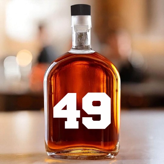 Number 49 Sports Jersey Player 49 Fan Front Print Whiskey Bottles