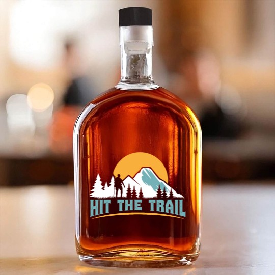 Hit the Trail Mountaineers Wanderlust Hiking Whiskey Bottles