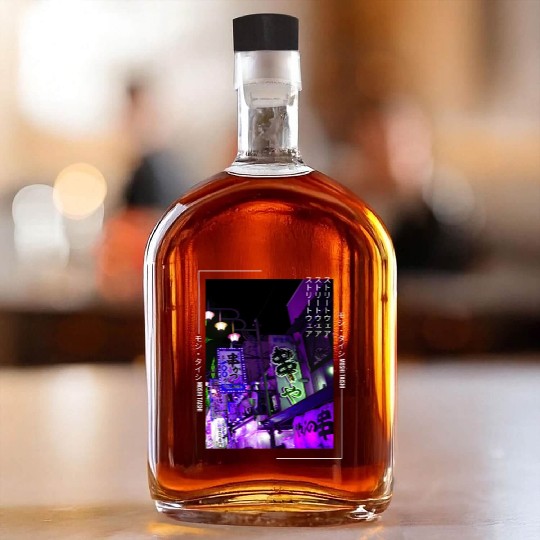 Japanese Cyberpunk Tokyo Streetwear Aesthetic Whiskey Bottles