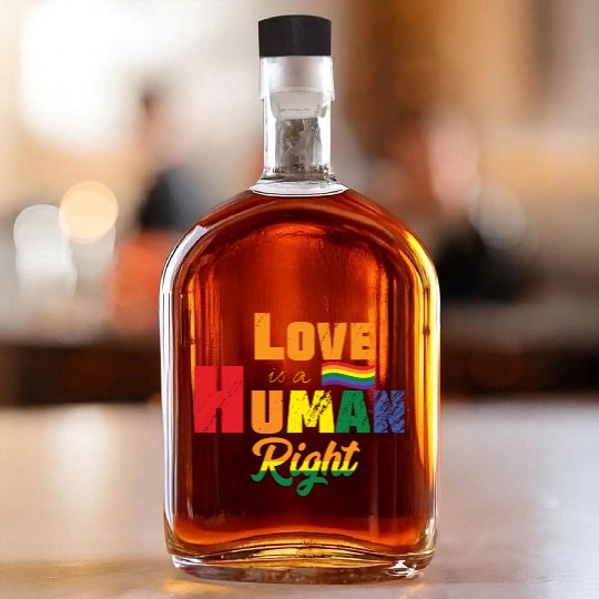 Love is Human Right LGBT Gay Pride Whiskey Bottles