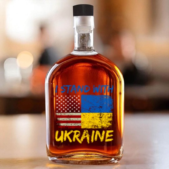 Ukraine Flag Ukrainian Ukraine Pride Whiskey Bottles