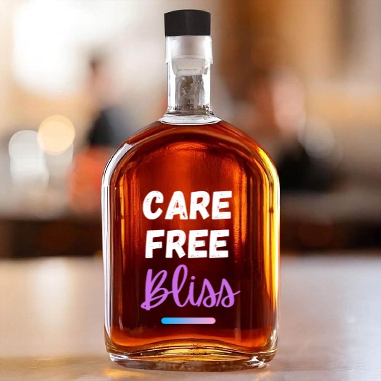 Care Free Bliss Summer Design Whiskey Bottles