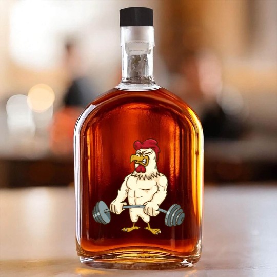 Deadlift Gym Chicken Fitness Motivation Whiskey Bottles