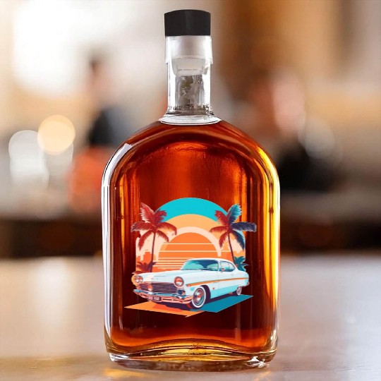 summer style Miami street , sunrise Whiskey Bottles