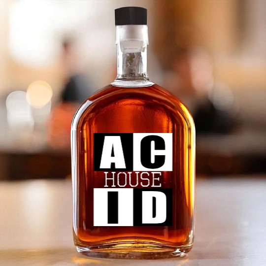 ACID HOUSE music logo Whiskey Bottles