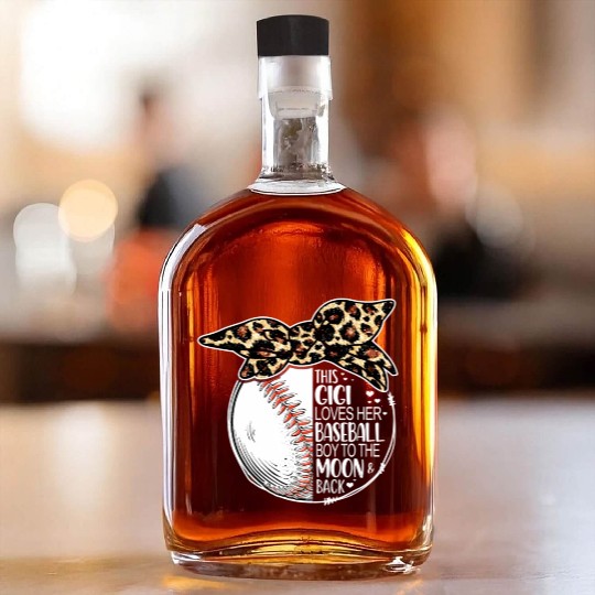 Baseball Gigi Vintage Leopard Messy Bun Whiskey Bottles