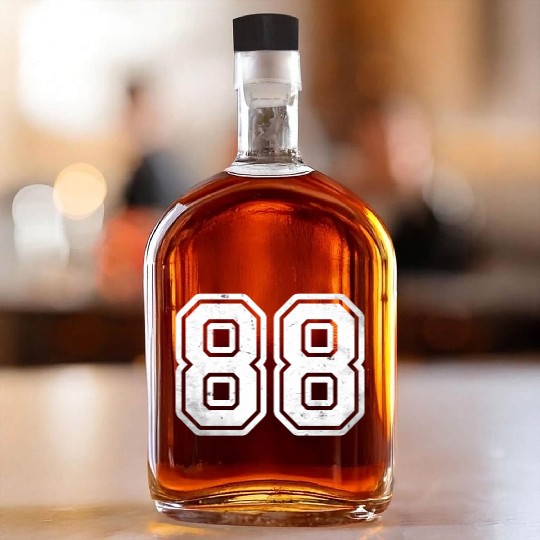 Number 88 White Sports Jersey Vintage Whiskey Bottles