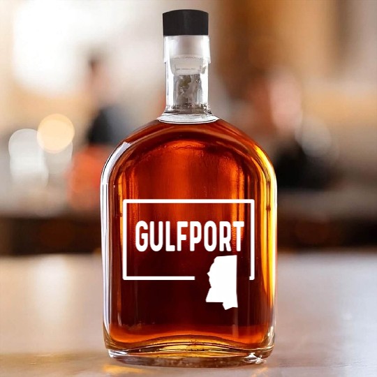 port Mississippi Ms - Home Hometown Vacation Whiskey Bottles