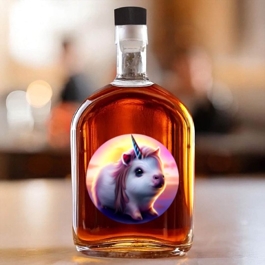 Guinea pig unicorn Whiskey Bottles