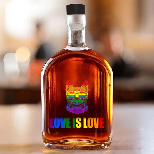 love Is Love Gay Pride Whiskey Bottles