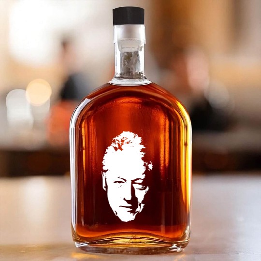 Bill Clinton White On Black Pop Art Whiskey Bottles