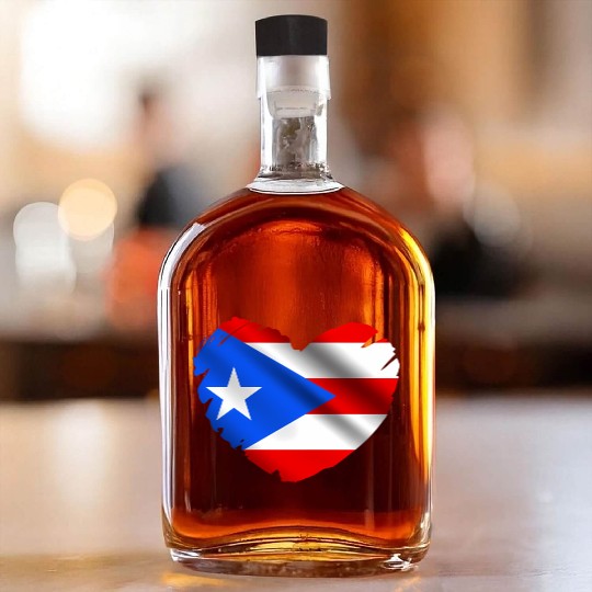 Puerto Rico Flag On Shape Of He Puerto Ricans Whiskey Bottles