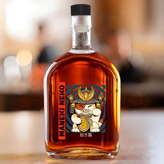 Adorable Maneki Neko Cat Whiskey Bottles