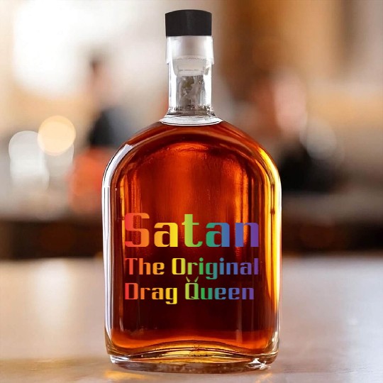 Funny Hail Gay Satan Lgbt Goth Gay Pride Baphomet Whiskey Bottles