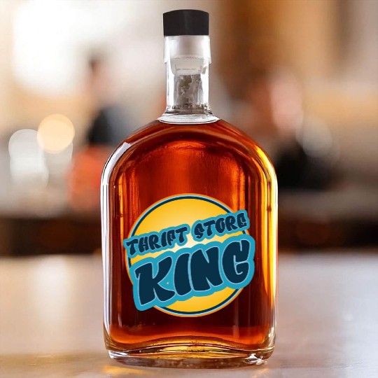 Thrift Store Kking blue orange Whiskey Bottles