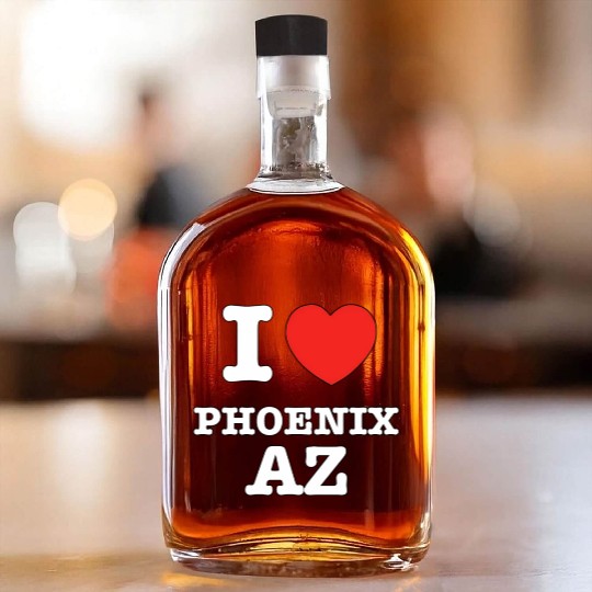 I Heart Phoenix Arizonna Love Whiskey Bottles