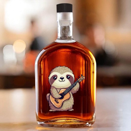 Sloth Guitar Player Whiskey Bottles