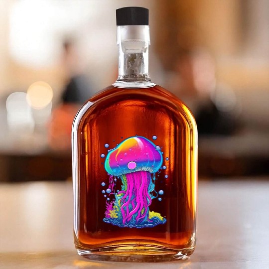 Vibrant Jellyfish Colorful Whiskey Bottles