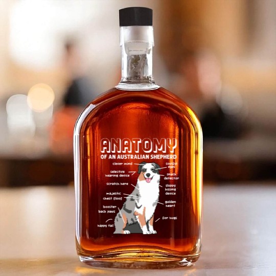 Anatomy of An Australian Shepherd Whiskey Bottles
