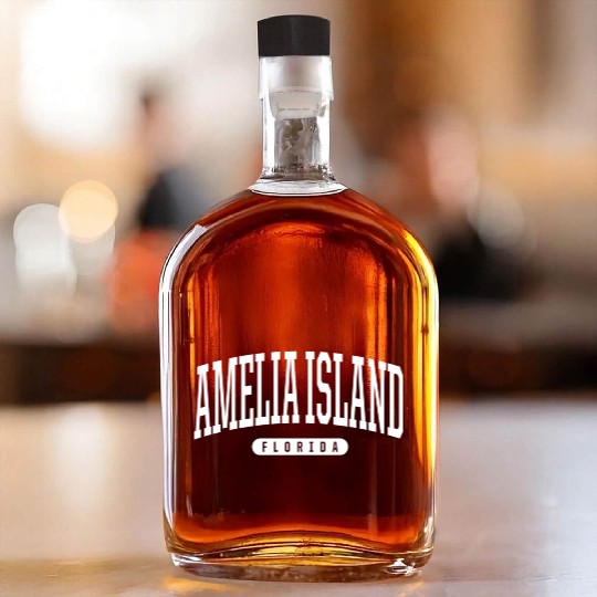 College Style Amelia Island Florida Whiskey Bottles