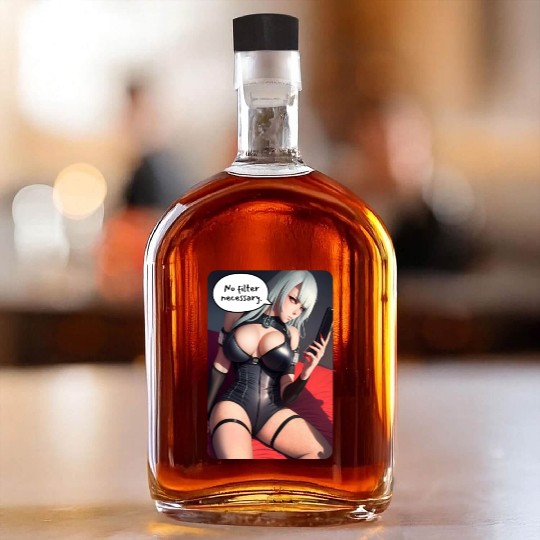 Cyberpunk Waifu Influencer Design 3 Whiskey Bottles