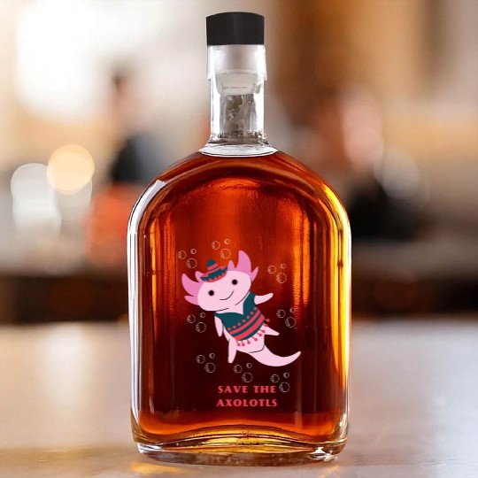 Save The Axolotls Cute Whiskey Bottles