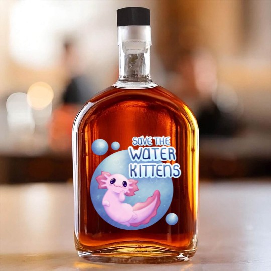 Save the Water Kittens Whiskey Bottles