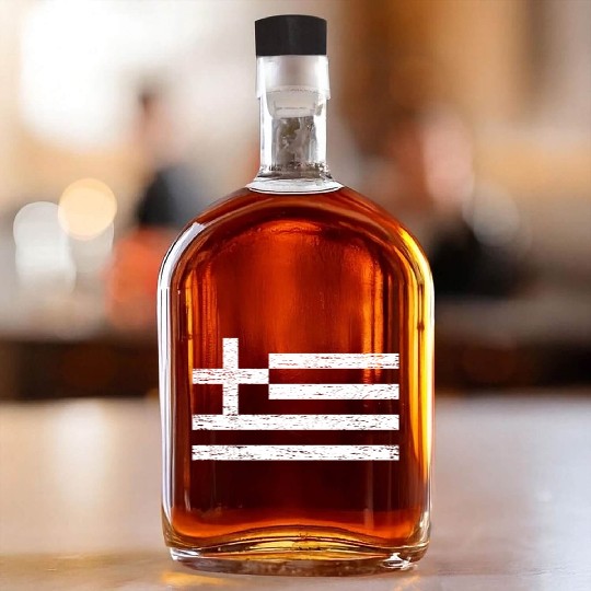 Greece Flag - Flag Of Greece For Greek People Whiskey Bottles