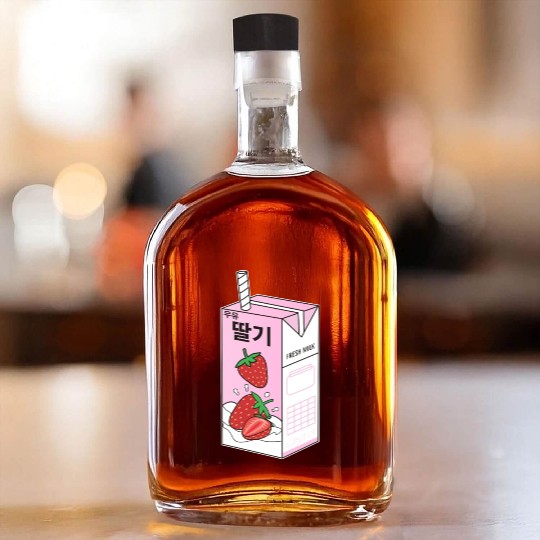 K Pop Strawberry Milk Drink Korea Kpop Korean Whiskey Bottles