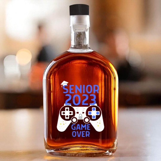 Class Of 2023 Senior Video Game Over School Gamer Whiskey Bottles