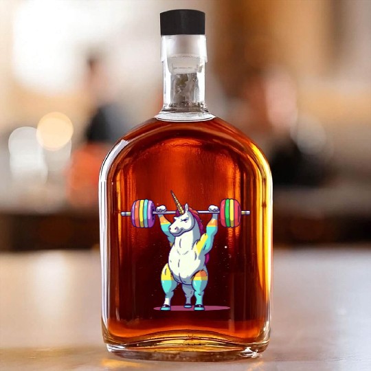 Unicorn Weighlifting Whiskey Bottles