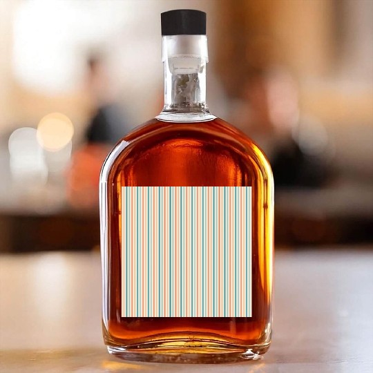 Orange Teal Stripes Whiskey Bottles