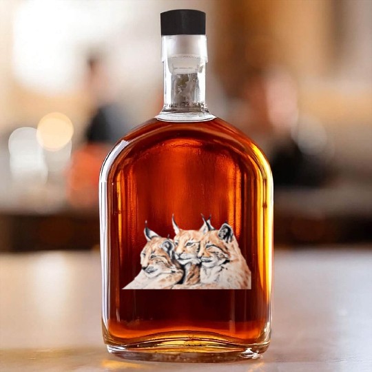 Design of lion cubs, king of the forest Whiskey Bottles
