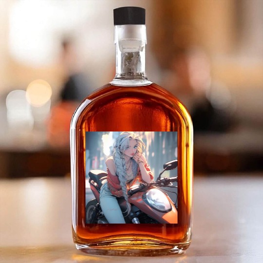 Cool Biker Chick Whiskey Bottles