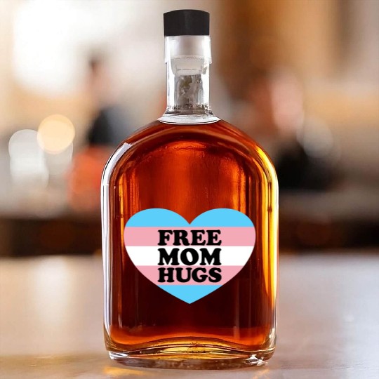 Free Mom Hugs Trans Flag LGBTQ Transgendertransgen Whiskey Bottles
