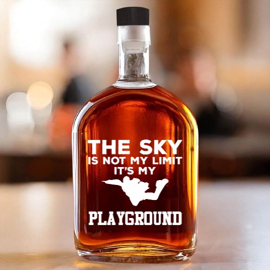 Sky Playground - Skydiver Skydiving Parachuting Whiskey Bottles