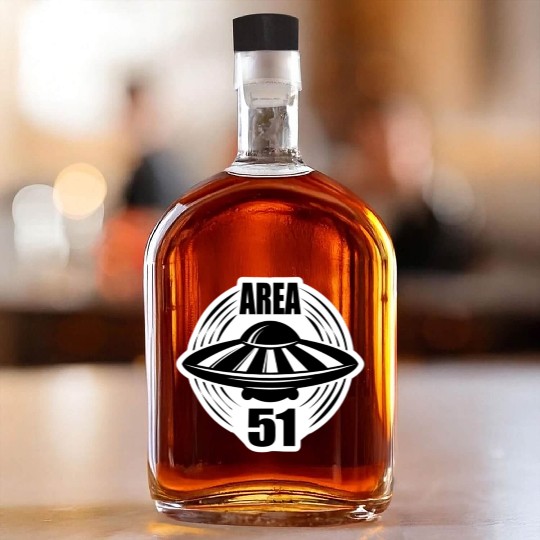 Area 51 Black Flying Saucer Whiskey Bottles