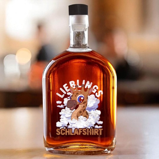 Night owl giraffe gift favorite sleep Whiskey Bottles