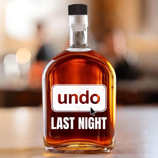 Undo Last Night Funny Next Day Regrets Command Z Whiskey Bottles