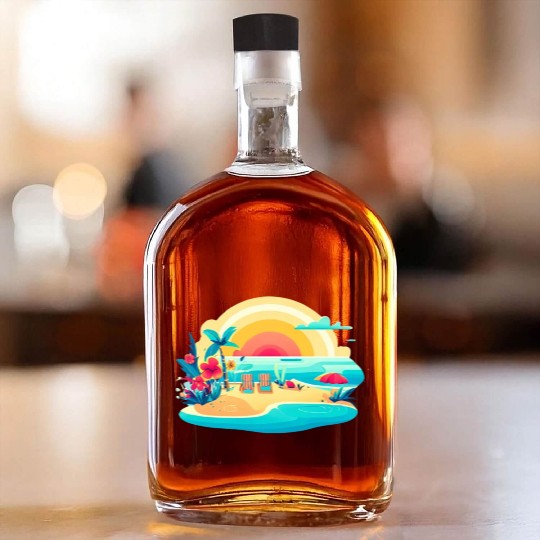 Poolside paradise Whiskey Bottles