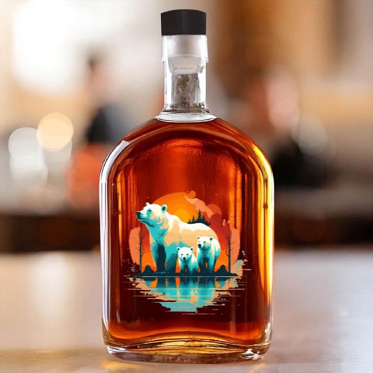 Polar Bear with cubs, Snow Spectrum Whiskey Bottles
